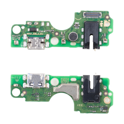 Шлейф для Infinix Smart 7 (X6515) плата на системный разъем/разъем гарнитуры/микрофон - Премиум