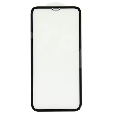 Защитное стекло "Премиум" для iPhone Xr/11 Черный (Закалённое+, полное покрытие)