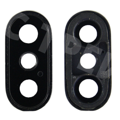 Стекло камеры для iPhone X в сборе с рамкой Черный