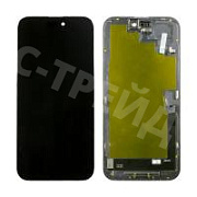 Дисплей для iPhone 16 Plus (A3290) в сборе с тачскрином Черный - (Soft OLED, Full HD) (с верификацией = с привязкой без ошибки)