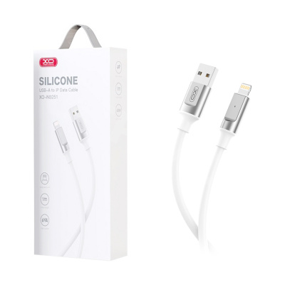 Кабель USB - Lightning XO NB251 (6A, силикон) Белый