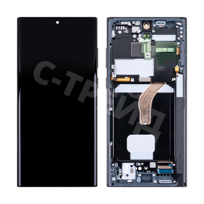 Дисплей для Samsung Galaxy S22 Ultra (S908B/S9080) модуль с рамкой Серый - OR (SP)