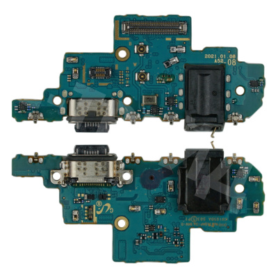 Шлейф для Samsung Galaxy A52/A52 5G/A52s 5G (A525F/A526B/A528B) плата системный разъем/разъем гарнитуры/микрофон - Премиум