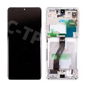 Дисплей для Samsung Galaxy S21 Ultra (G998B) модуль с рамкой Серебро - Сервисный Оригинал