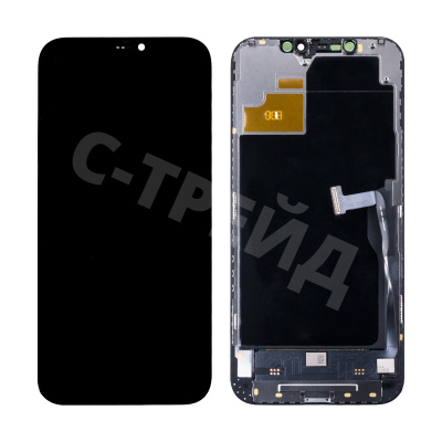 Дисплей для iPhone 12 Pro Max (A2411) в сборе с тачскрином Черный - (Hard OLED) (площадка под IC)