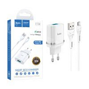 Сетевое зарядное устройство USB Hoco C12Q (18W, QС3.0, кабель MicroUSB) Белый
