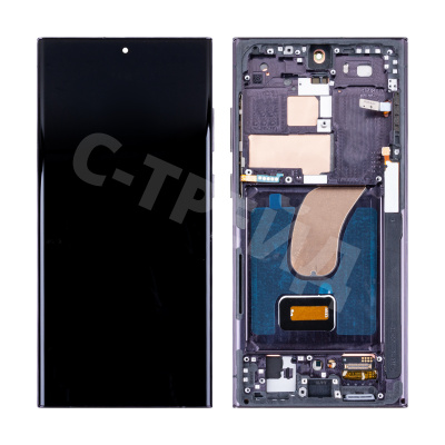 Дисплей для Samsung Galaxy S23 Ultra (S918B) модуль с рамкой Черный - (OLED)