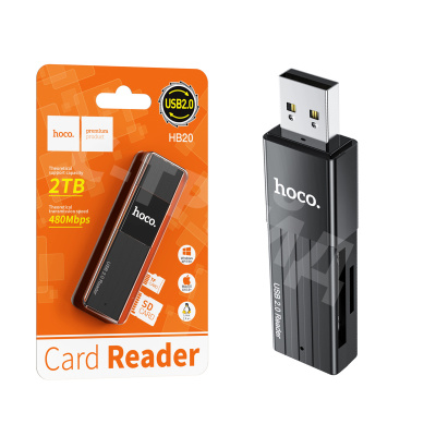 Карт-ридер Hoco HB20 (USB 2.0) Черный