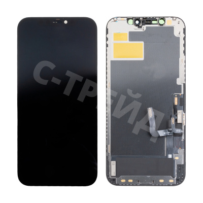 Дисплей для iPhone 12/12 Pro (A2403/A2407) в сборе с тачскрином Черный - (Hard OLED, Full HD) (с верификацией = с привязкой без ошибки)