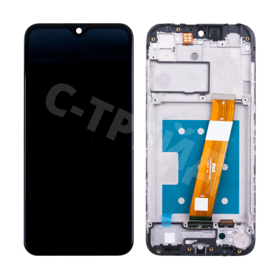 Дисплей для Samsung Galaxy A01/M01 (A015F/M015F) модуль с рамкой Черный (Широкий коннектор) - OR Ref. (SP)
