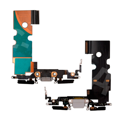 Шлейф для iPhone 8 на системный разъем/микрофон Белый - Премиум