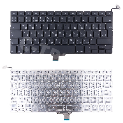 Клавиатура для ноутбука MacBook Pro 13" A1278 (2008-2012, Г-образный Enter RU) Черный