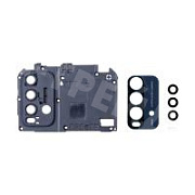 Стекло камеры для Xiaomi Redmi 9T (M2010J19SY) (комплект 3 шт.) в сборе с рамкой Черный