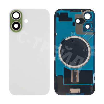 Задняя крышка для iPhone 17 (A3520) в сборе со стеклом камеры Зеленый (стекло, монолит, MagSafe, логотип) - Премиум