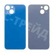 Задняя крышка для iPhone 13 (A2635) Синий (стекло, монолит, широкий вырез под камеру, логотип) - Премиум