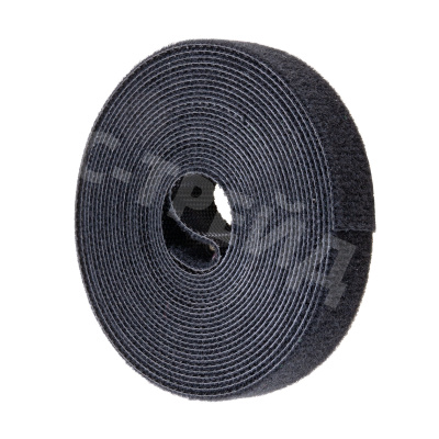 Стяжка (держатель) для проводов на липучке (3 м, черный)