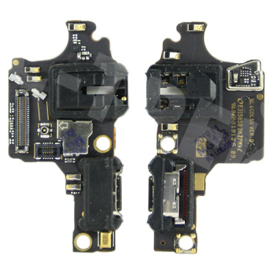 Шлейф для Huawei Honor 10 (COL-L29) плата на системный разъем/разъем гарнитуры/микрофон - Премиум