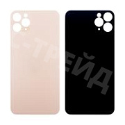 Задняя крышка для iPhone 11 Pro Max (A2218) Золото (стекло, широкий вырез под камеру, логотип)