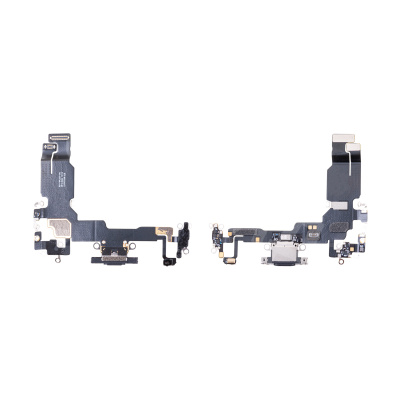 Шлейф для iPhone 15 (A3090) на системный разъем/микрофон Черный - Премиум