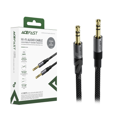 Кабель AUX "3,5 мм" Jack - "3,5 мм" Jack Acefast J10 (1 м) Черный