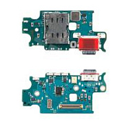 Шлейф для Samsung Galaxy S23+ (S916B/EU version) плата системный разъем/разъем SIM/микрофон - Премиум