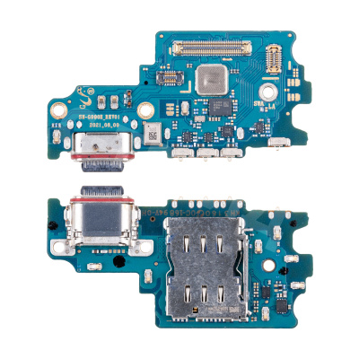 Шлейф для Samsung Galaxy S21 FE (G990E/America/EU version) плата на системный разъем/разъем SIM/микрофон - Премиум