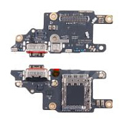 Шлейф для Xiaomi Poco X6 Pro 5G (2311DRK48G) плата системный разъем/разъем SIM/микрофон - Премиум