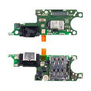 Шлейф для Huawei Honor X9c (BRP-NX1) плата на системный разъем/разъем SIM/микрофон - Премиум