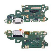 Шлейф для Huawei Honor X8c (ABR-LX1) плата на системный разъем/микрофон - Премиум