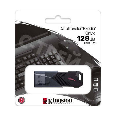 USB-флеш (USB 3.2) 128GB Kingston DataTraveler Exodia Onyx Черный